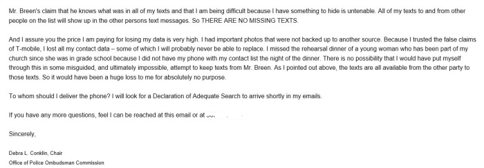 Conklin Reponse email 3